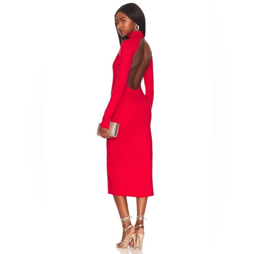 Lovers + Friends Andie Red Backless Midi Dress